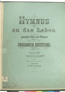 Partition complète (colour scan), Hymnus an das Leben