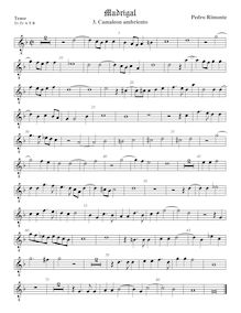 Partition ténor viole de gambe 2, octave aigu clef, madrigaux, Rimonte, Pedro par Pedro Rimonte