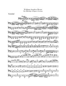 Partition Basses, Le nozze di Figaro, The Marriage of Figaro, D major par Wolfgang Amadeus Mozart