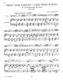 Partition de piano et partition de viole de gambe, Souvenir de Hapsal