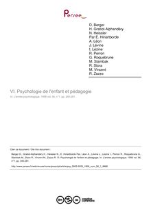 Psychologie de l enfant et pédagogie - compte-rendu ; n°1 ; vol.56, pg 245-281