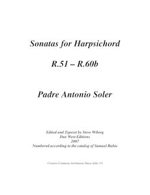 Partition complète of sonates 51-60b, clavier sonates R.51-60