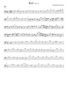 Partition viole de basse, Duodecim bicinia sine textu, 12 duets without text par Orlande de Lassus