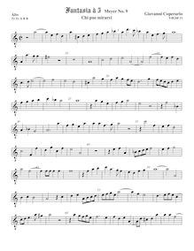 Partition ténor viole de gambe, octave aigu clef, Fantasia pour 5 violes de gambe, RC 34