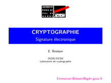 Cryptographie - Signature électronique