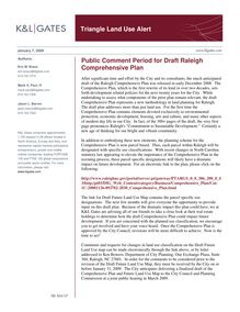 Public Comment Period for Draft Raleigh Comprehensive Plan