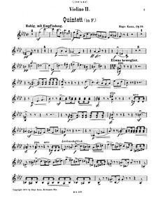 Partition violon II , partie, Piano quintette, Op.39, Quintett für Pianoforte, 2 Violinen, Viola und Violoncell, Op.39