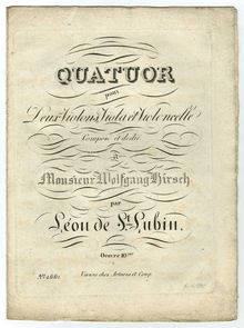 Partition parties complètes, corde quatuor, Saint-Lubin, Léon de