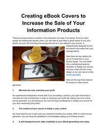 Creating eBook Covers to Increase the Sale of Your Information Products