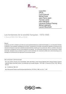 Les tendances de la société française : 1975-1995 - article ; n°1 ; vol.64, pg 203-222