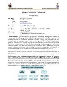 CIV420-Construction Engineering