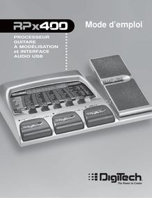 Notice Instruments de musique RPx400 DigiTech  