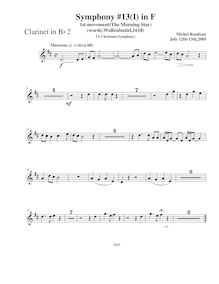 Partition clarinette 2 (B♭), Symphony No.13  Chistmas Symphony  par Michel Rondeau