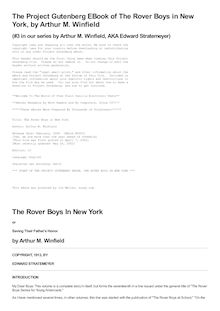 The Rover Boys in New York - Or, Saving their father s honor