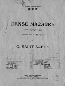 Partition Danse macabre - Camille Saint-Saëns