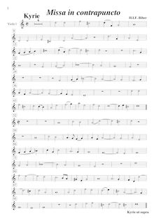 Partition viole de gambe 1, Missa Quadragesimalis, D minor, Biber, Heinrich Ignaz Franz von