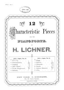Partition Book 1 (Nos.1-6), 12 Characteristic pièces, Lichner, Heinrich