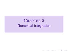 Chapter Numerical integration