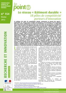 Le réseau "Bâtiment durable". 18 pôles de compétitivité porteurs d innovation.