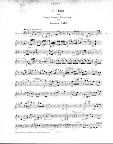 Partition corde parties, Piano Trio No.2, B minor, Lalo, Édouard