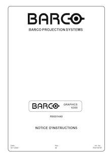 Notice Projecteur Cineversum  BarcoGraphics 6300