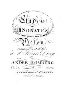 Partition complète, 3 violon sonates, Romberg, Andreas