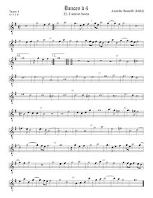 Partition ténor viole de gambe 1, octave aigu clef, Primo libro de ricercari et canzoni