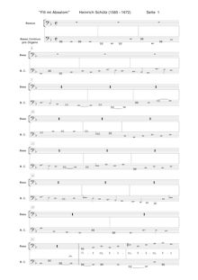 Partition basse, Continuo pro organo, Symphoniae sacrae I, Op.6