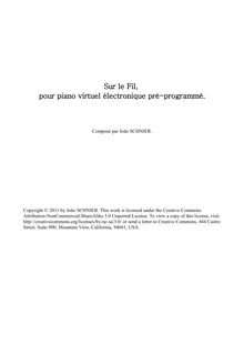 Partition Title Page, Sur le Fil, Schnier, Joâo