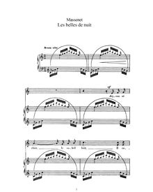 Partition complète (C Major: haut voix et piano), Les belles de nuit