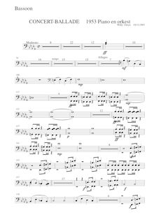 Partition basson, Ballade voor piano en orkest, Ostijn, Willy