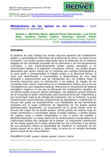 Metabolismo de los lípidos en los rumiantes - Lipid metabolism in ruminants