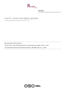 Livet R., L avenir des régions agricoles.  ; n°4 ; vol.7, pg 554-554