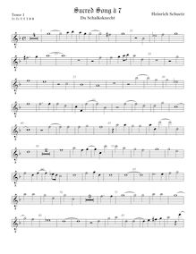 Partition ténor viole de gambe 1, octave aigu clef, Du Schalksknecht