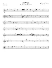 Partition ténor viole de gambe 2, octave aigu clef, Madrigali a 5 voci, Libro 5