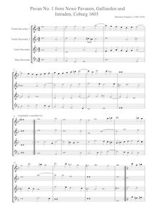 Partition complète (enregistrement  clefs), Newe Pavanen, Galliarden und Intraden