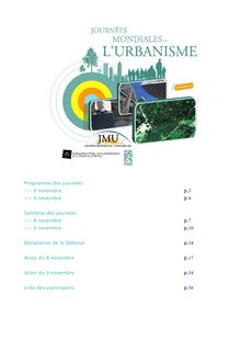 Synthèse des journées mondiales de l urbanisme 2006 - page d accueil