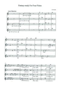 Partition compléte, Fantasy-Study pour four flûtes, Scott, Douglas Walter