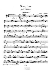Partition clarinette 1, Das Modell, Suppé, Franz von