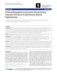 Echocardiographic assessment of pulmonary vascular resistance in pulmonary arterial hypertension