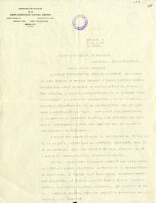 Carta de Luis Rubio Silíceo a Miguel de Unamuno. México, 9 de mayo de 1924