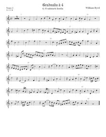 Partition ténor viole de gambe 2, octave aigu clef, Gradualia I par William Byrd
