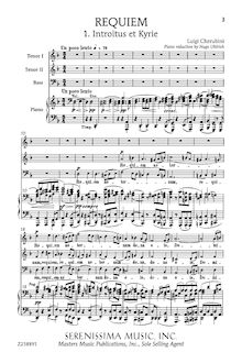 Partition complète, Requiem en D minor, Cherubini, Luigi
