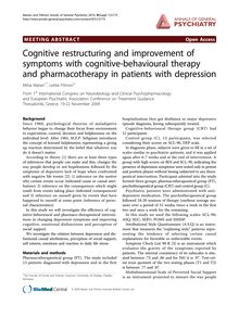 Cognitive restructuring and improvement of symptoms with cognitive-behavioural therapy and pharmacotherapy in patients with depression