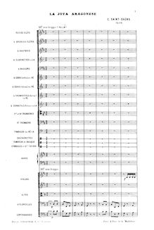 Partition Complete Orchestral Score, Jota Aragonese, Op.64, Saint-Saëns, Camille