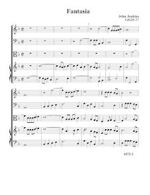 Partition Fantasia VdGS No. 27 - partition complète, fantaisies et Pavin pour 3 violes de gambe et orgue