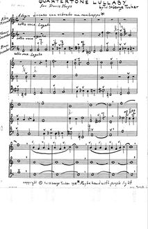 Partition complète, Quartertone Lullaby No.1, St. George Tucker, Tui