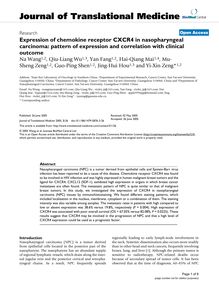 Expression of chemokine receptor CXCR4 in nasopharyngeal carcinoma: pattern of expression and correlation with clinical outcome