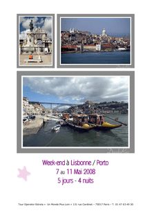 Week Week-end end à Lisbonne / Porto 7 au 11 Mai 2008 5 jours - 4 ...