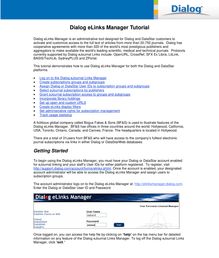 Dialog eLinks Manager Tutorial